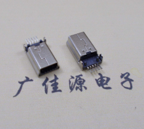 宣城MINI USB公头 5pin端子贴板带柱 10.7mm体长