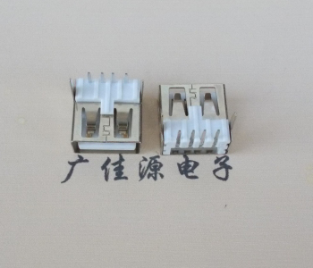 宣城 USB2.0 AF 90度 直插脚 无后盖 平口铜壳