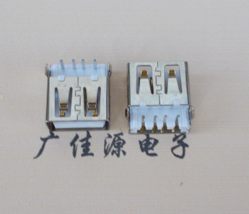 宣城USB母座接口 AF90度沉板1.9引脚4P插件白胶芯直边