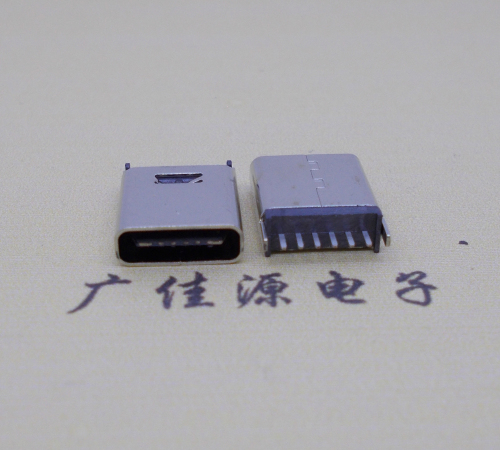 宣城直立式插板Type-C6p母座连接器高H=10.0mm
