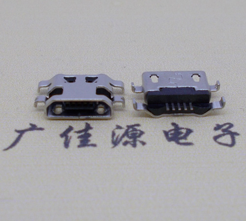 宣城micro usb5p连接器 反向沉板1.6mm四脚插平口