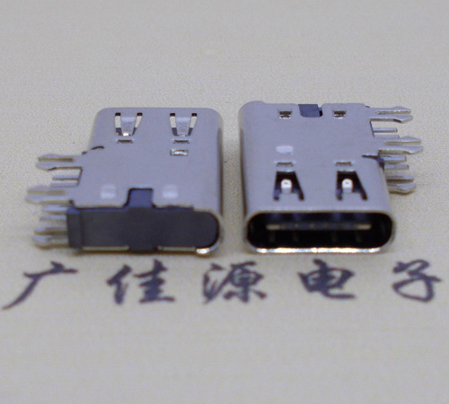宣城侧插USB3.1接头座子.90度type-c母座.6p侧插连接器