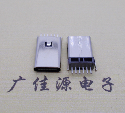 宣城铆合c型接口type c6p母座立式两脚插6pin针脚直插