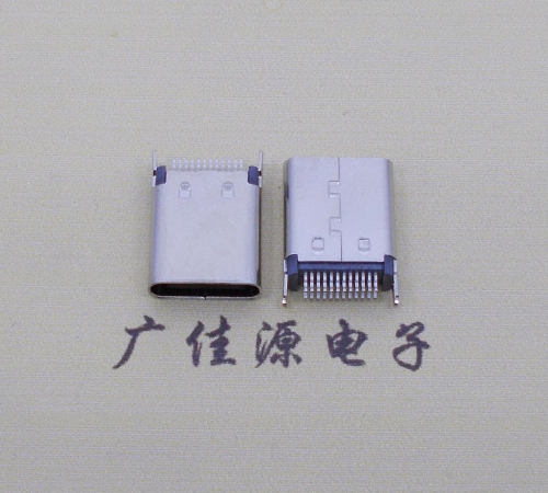 宣城立式usb type c24p夹板母座连接器 夹板距离0.8mm高度10.5mm插脚为鱼叉脚 