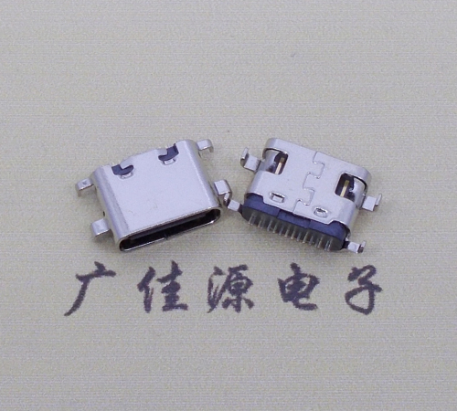 宣城type c16p沉板母座破板0.8mm/1.0mm/1.2mm/1.6mm四脚插板端子SMT总体长度L=6.5mm