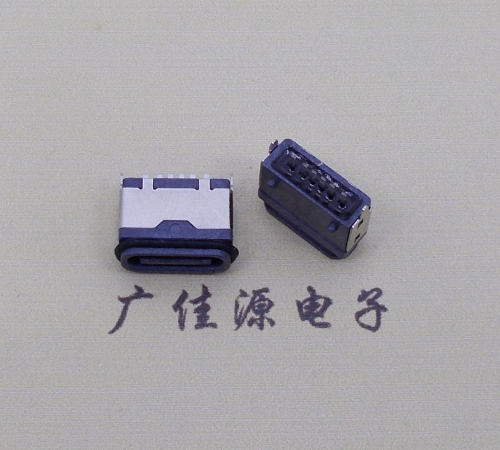 宣城usb type c6p防水立插母座两脚插带定位柱