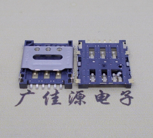 宣城掀盖手机卡座nano sim 1.5h 6pin超薄双用插卡贴片式