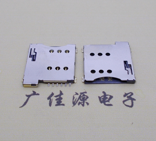 宣城手机自弹卡座 MICRO SIM 1.35H 6P PUSH卡座连接器