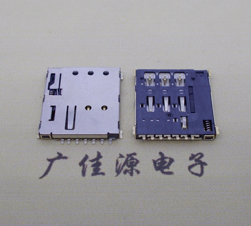 宣城NANO SIM 自弹式卡座 1.37H 带CD测试7Pin 手机卡座连接器
